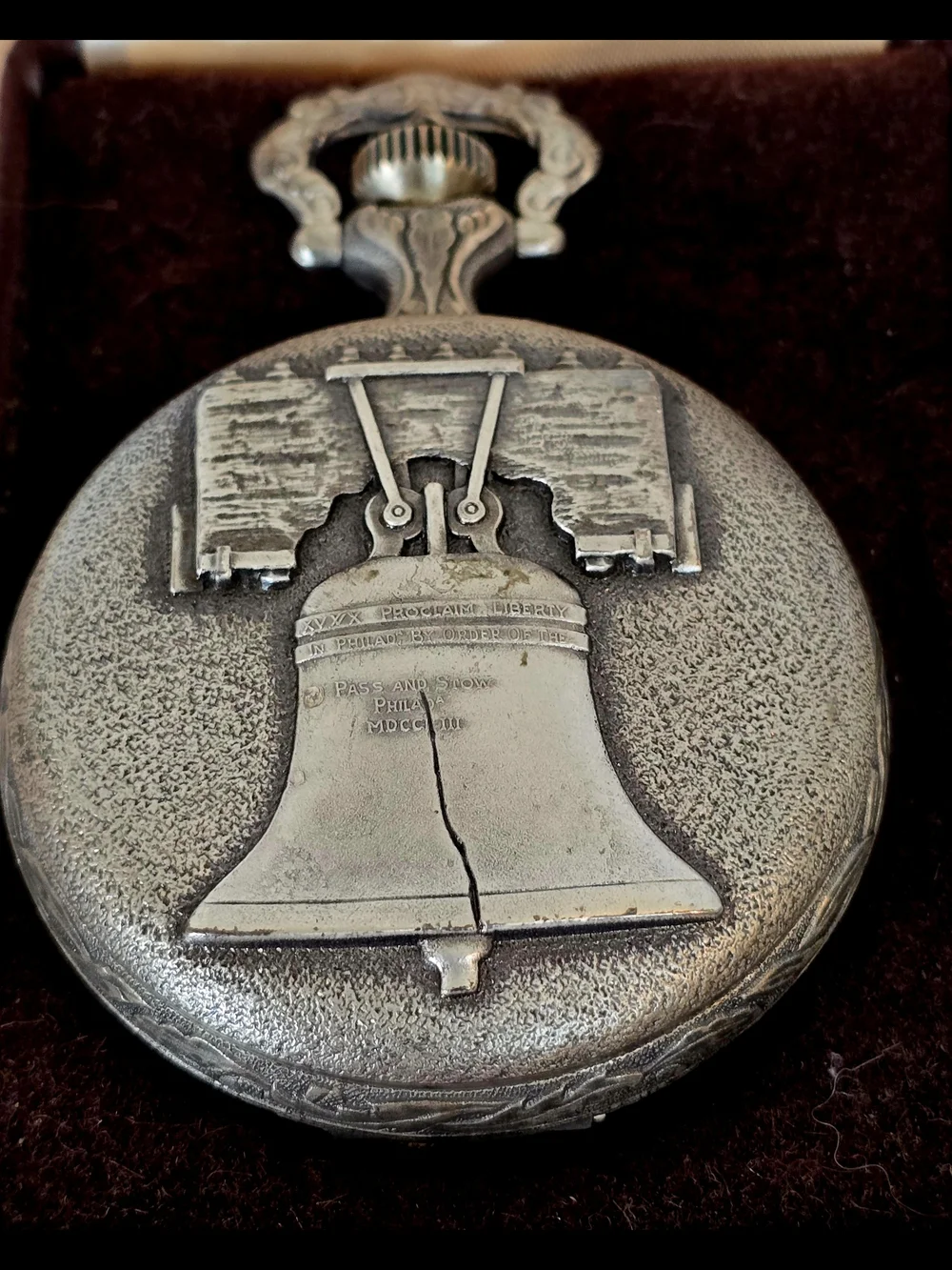 Vintage Sears Silver Bicentennial Wind-up Pocket Watch